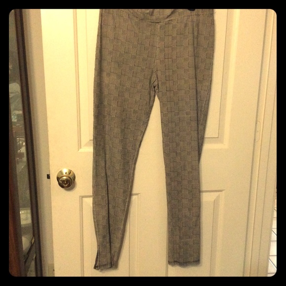 Lavish 1X brown beige print stretch pants pull on - Picture 1 of 2
